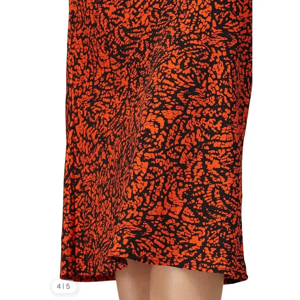 The Fifth Label Red and Black Snakeskin Trio Skirt US 8